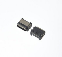 USB TYPE C 2.0 REC Single Row 6PIN (DIP type, IPX7) Connector Part