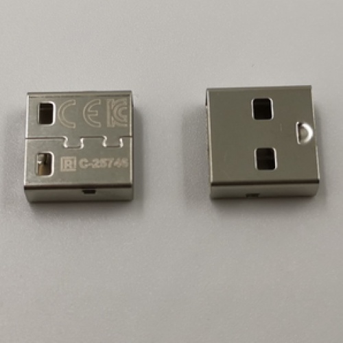 USB A SUS316 housing with laser-engraved pattern